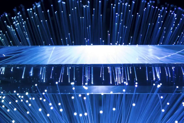 Glowing blue fiber optics inspire creative thinking in fast-paced workplaces