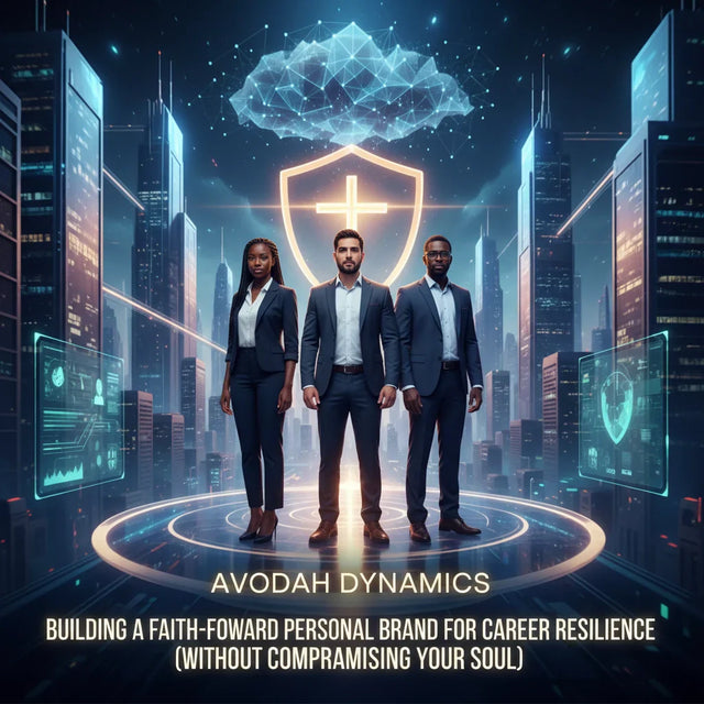 Avodah Dynamics shield with cross in black and white for faith-forward Christian coaching branding