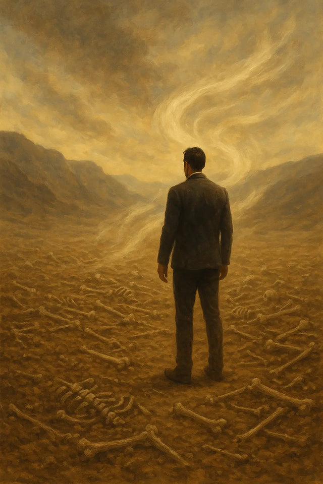 Tailored brown suit jacket with black lapels, inspiring Steve to speak life to a homeless man