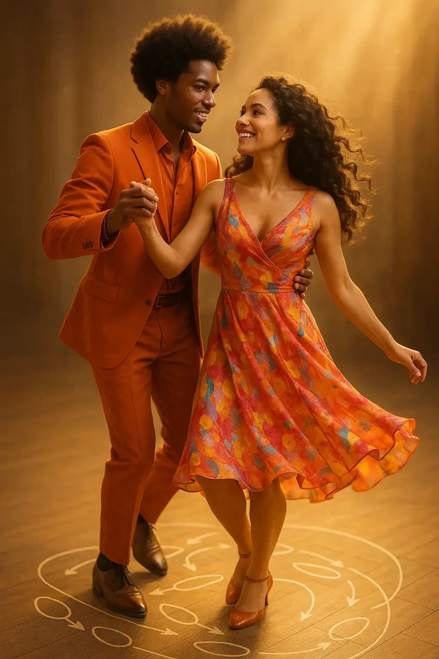 Two smiling dancers unlock heaven’s tempo in joyful avodah dynamics