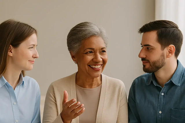 Three people discussing wise master builders and God’s guidance