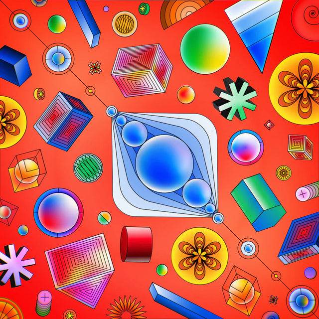 Abstract geometric shapes symbolizing accountability partners and constructive feedback