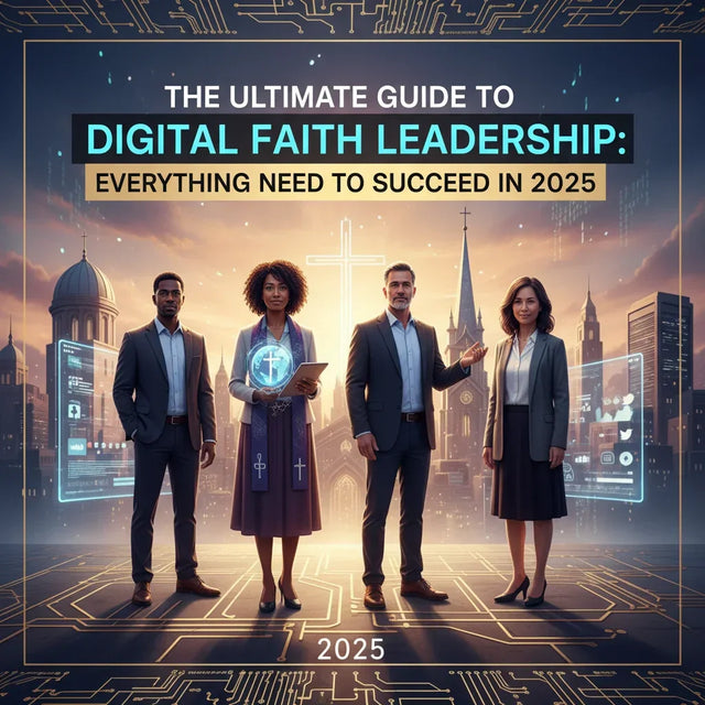 Promotional image for a guide to digital faith leadership in modern ministry