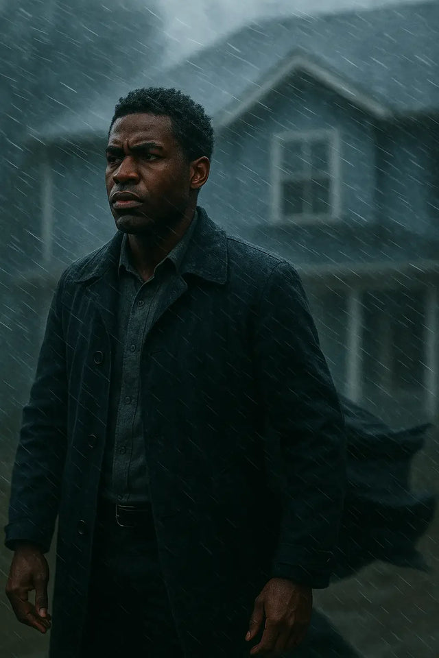 Dark-colored long-sleeved trench coat symbolizing purpose-driven leadership in times of crisis