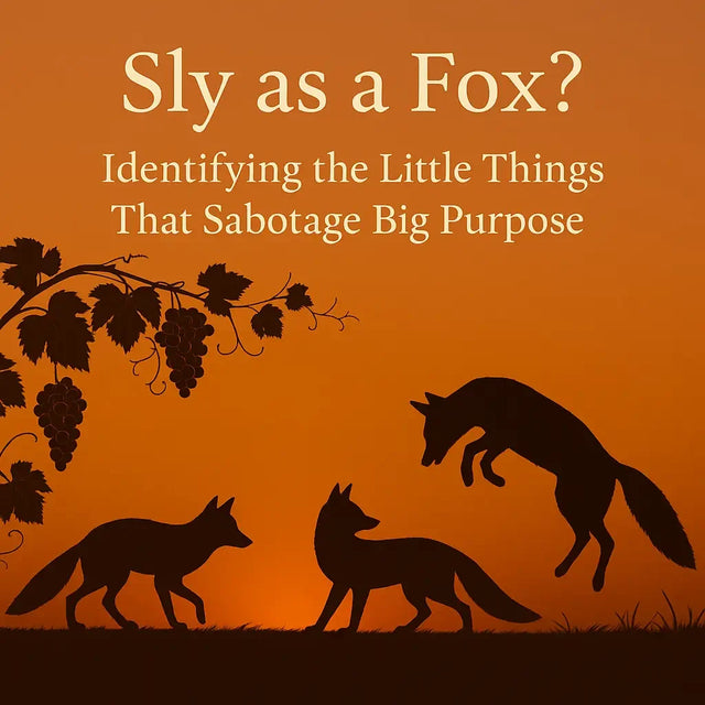 Book cover with fox silhouettes and grapevines depicting subtle distractions in purpose-driven leadership
