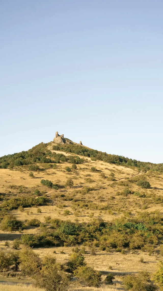 Ancient fortress on rocky hilltop symbolizing strength in visionary roadmap and core values.