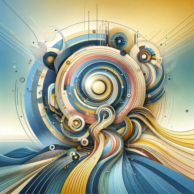 Abstract circular wall art with pastel colors illustrating unlocking avodah dynamics and purpose-driven success