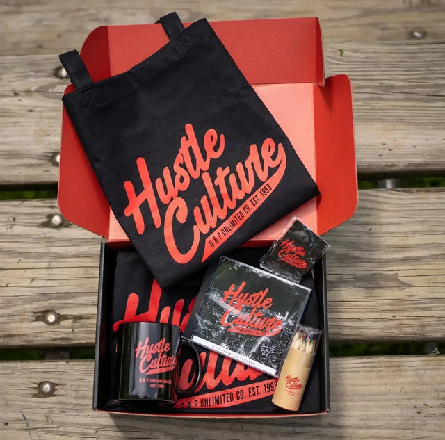 Araffe box with a bag, a bag of coffee, and a bag of chocolate