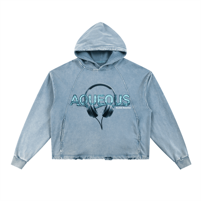 Front view of the AQUEOUS Hoodie from Avodah Dynamics, a premium Christian streetwear garment for faith-based leadership.