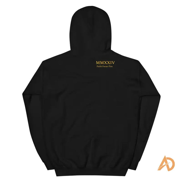 Avodah Gold Standard hoodie in black with gold text and logo