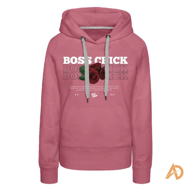 Pink Boss Chick Hoodie featuring empowering graphic design for hustle culture enthusiasts