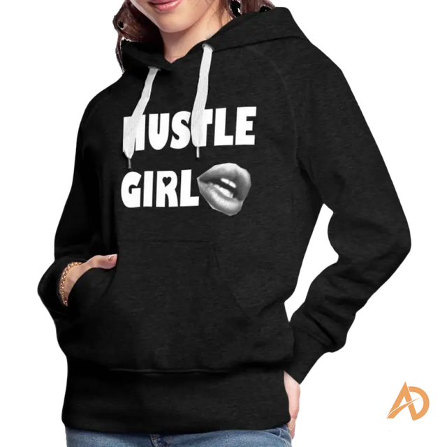 Empowering girl hoodie featuring HUSTLE GIRL text for the modern woman embracing hustle culture
