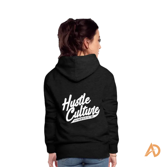 Empowering girl hoodie featuring ’Hustle Culture’ text on the back for the modern woman