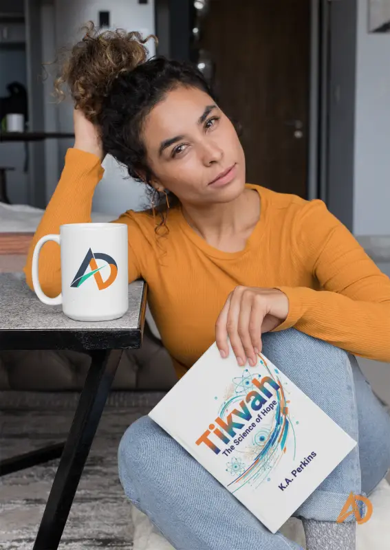 White Tikvah mug with ad logo by Avodah Dynamics