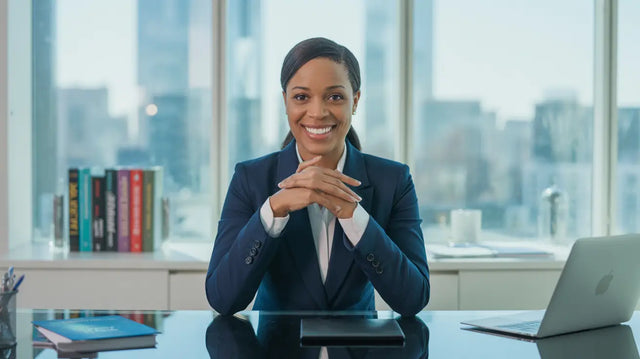 Black leather laptop bag with silver hardware for Christian entrepreneurs.