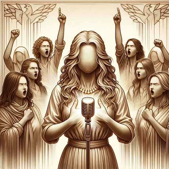 Vintage microphone empowering Christian voices for female speakers