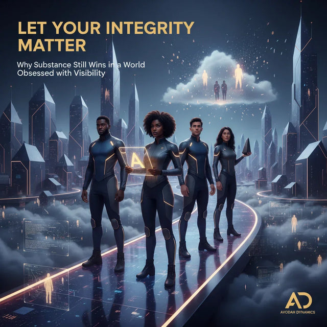 Futuristic silver and black suit on holographic display for Christian lifestyle brand