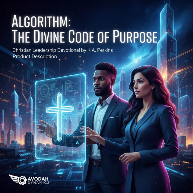Man in blue suit jacket, red hair, black pants, embodying divine algorithm in Christian leadership