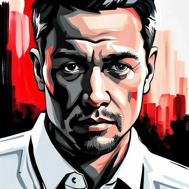 Man in white shirt and tie with cityscape, embracing failure for personal growth