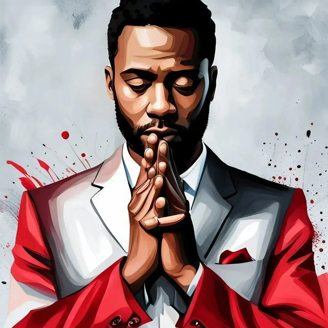 Man in suit clasping hands to overcome burnout with renewed energy