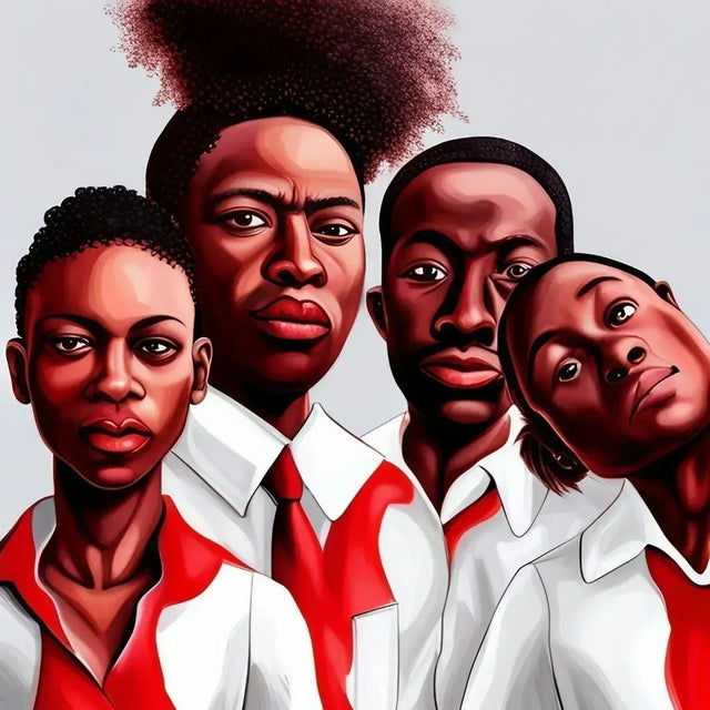 Red-haired supporters in white shirts aiding personal mission