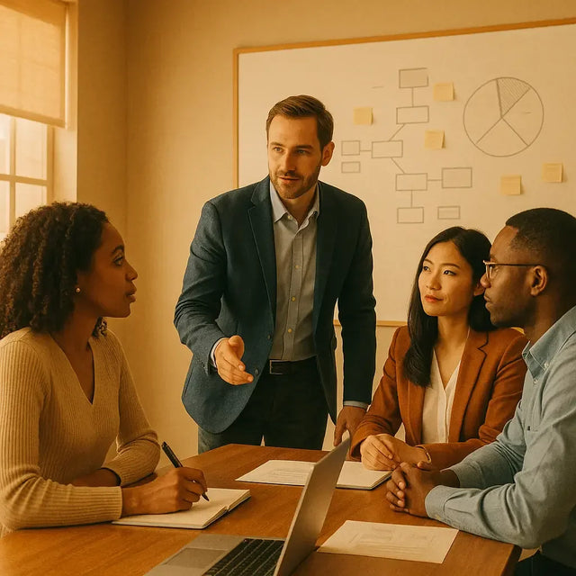 Diverse professionals collaborating on kingdom mandate for sustainable success