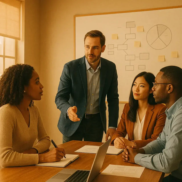 Diverse professionals collaborating on kingdom mandate for sustainable success