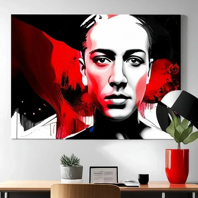 Painting of woman with red paint symbolizing breaking free in Lifestyles Unlimited