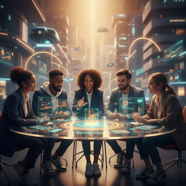 Holographic tablet in sacred stillness, evoking divine wisdom