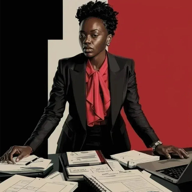 Successful leader working at desk with laptop