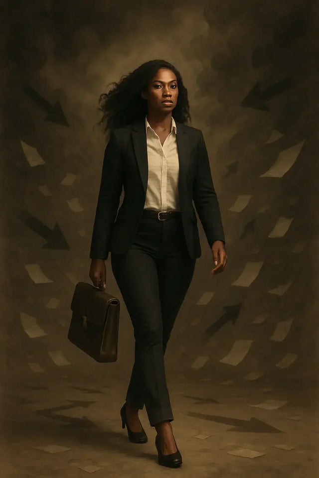 Black leather briefcase with gold hardware in hidden pattern discovery.