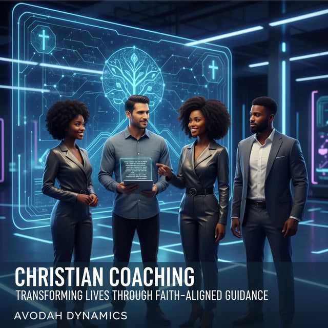 Blue digital tree design on screen representing Christian Coaching and Avodah Dynamics