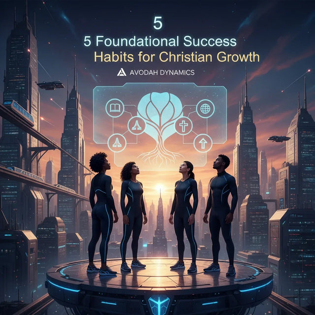 Futuristic cityscape skyline symbolizes deep reflection on God’s purposes for Christian growth