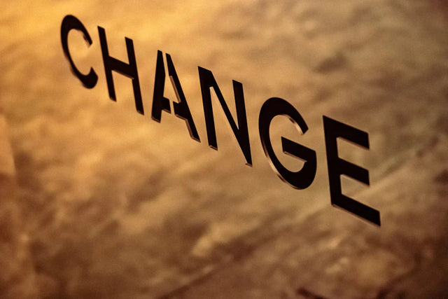 The word CHANGE in black letters illustrating embracing change in Avodah Dynamics.