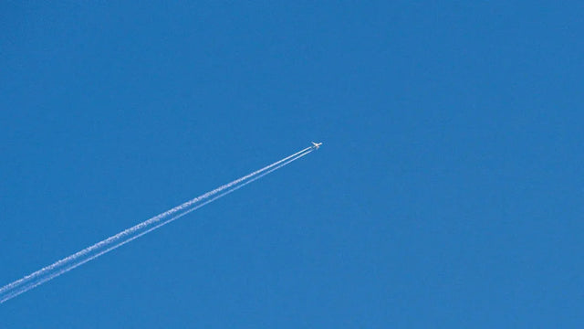 White airplane flying across clear blue sky symbolizing your unique journey with goal setting and lifelong learning