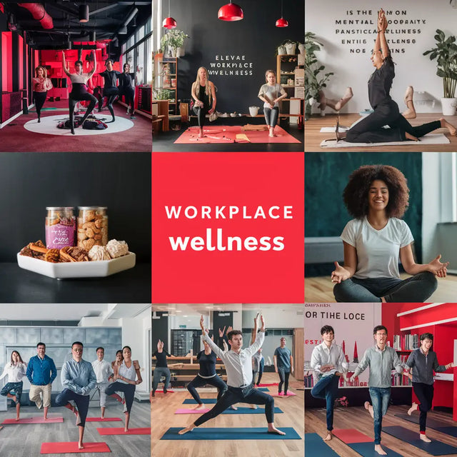 Diverse individuals practicing yoga, highlighting the benefits of workplace wellness programs.