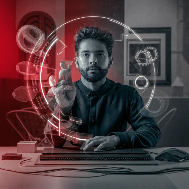 Man sitting at a desk with a laptop, exemplifying effective time management for busy leaders.