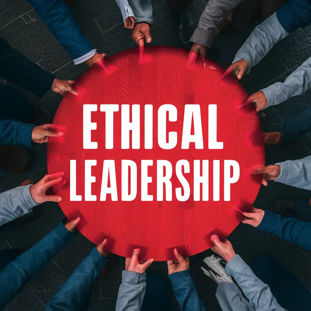 Group of people united around ethical leadership promoting servant leadership principles.