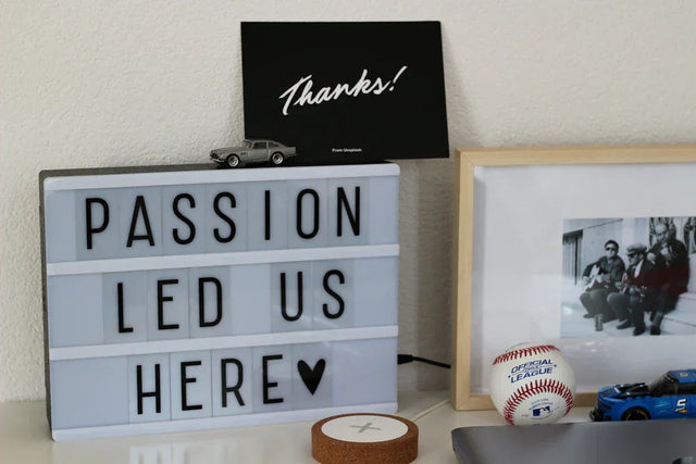 Rectangular light box with changeable letters for vision boards and personal growth