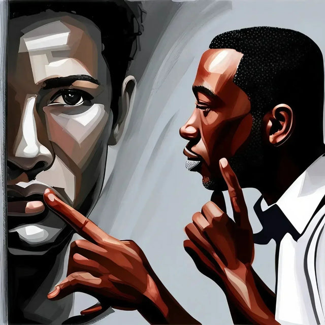 Painting of a man demonstrating active listening in leadership superpower context.