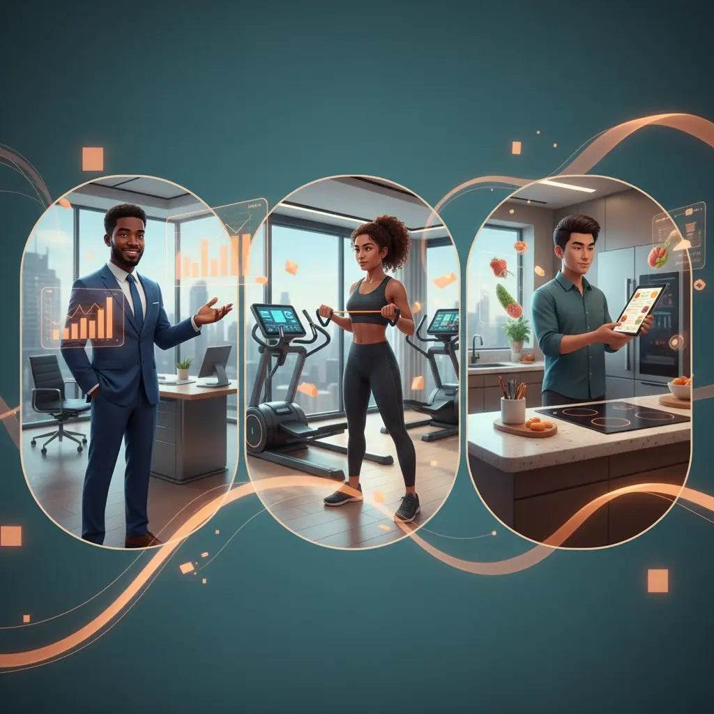 Modern blue and white kitchen appliance with stainless steel accents for Avodah Dynamics leadership development.