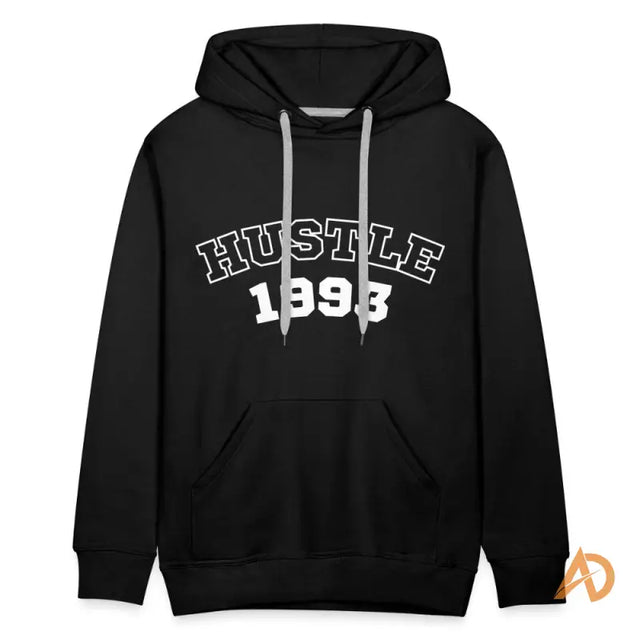 1993 Vintage Hustle Hoodie in black showcasing hustle culture and a hoodie vintage vibe