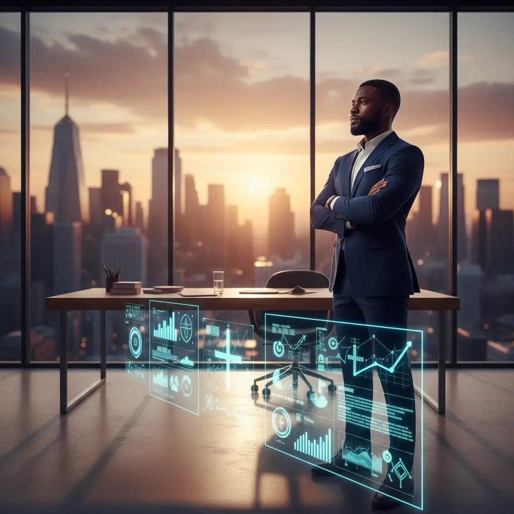 Black leather suit jacket with silver buttons for Christian entrepreneurs