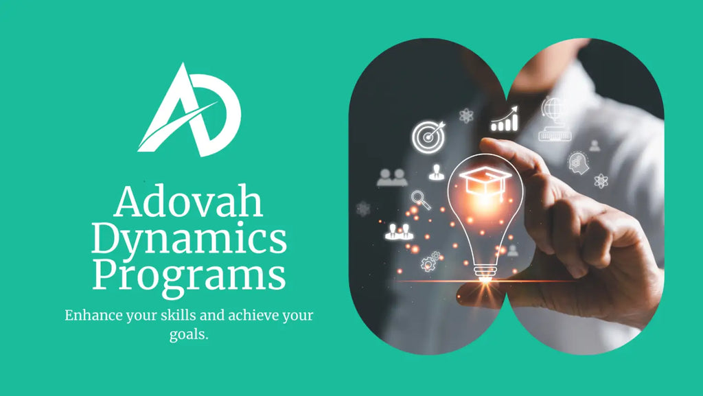 Corporate logo for Adovah Dynamics Programs featuring lightbulb and digital elements.