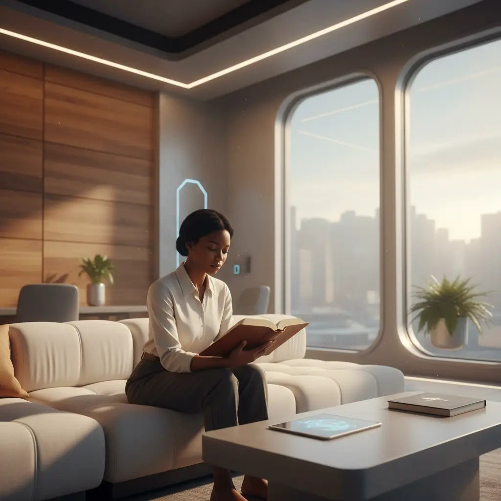 Modern white leather couch in God’s design for spiritual growth coaching