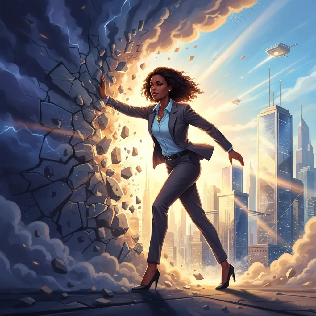 Blue and white business suit jacket with high heels for spirit-led living