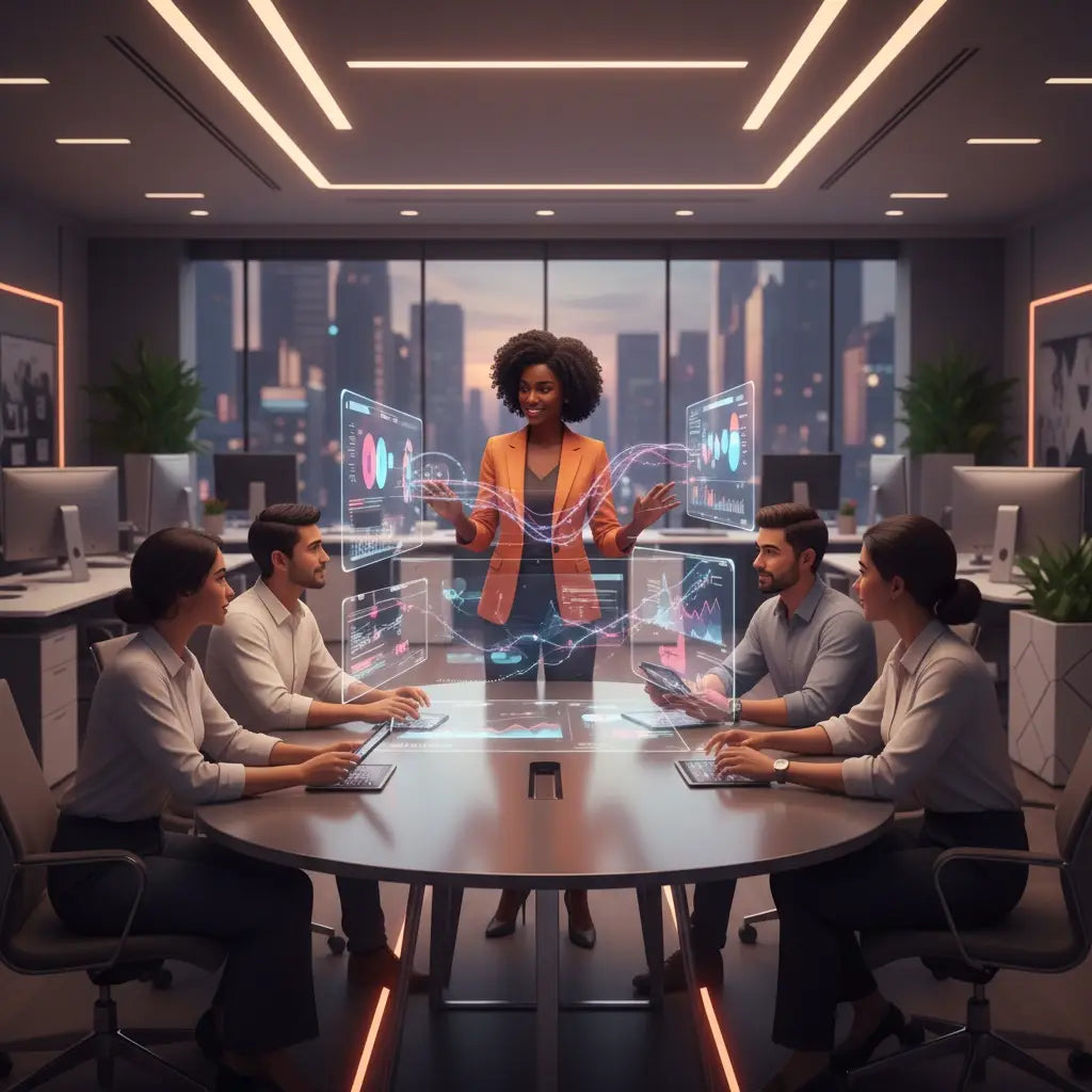 Futuristic holographic display on biblical leadership by Avodah Dynamics