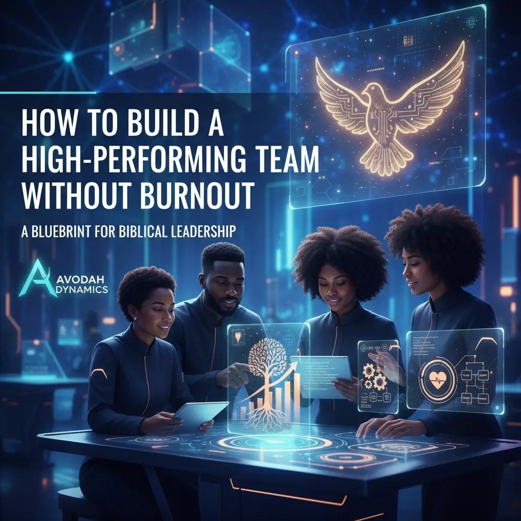 Avodah Dynamics holographic table with biblical leadership for team members