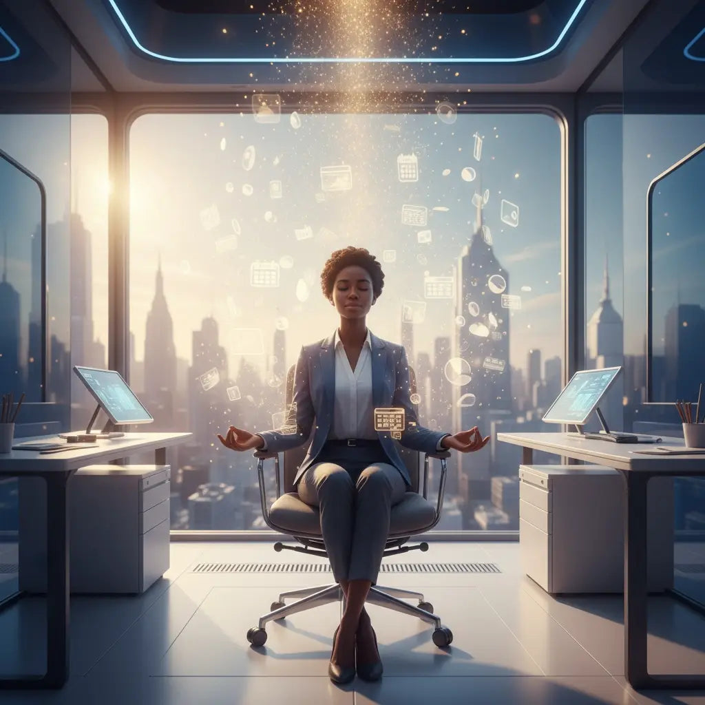 Modern black leather office chair for faith-based productivity and spiritual discipline