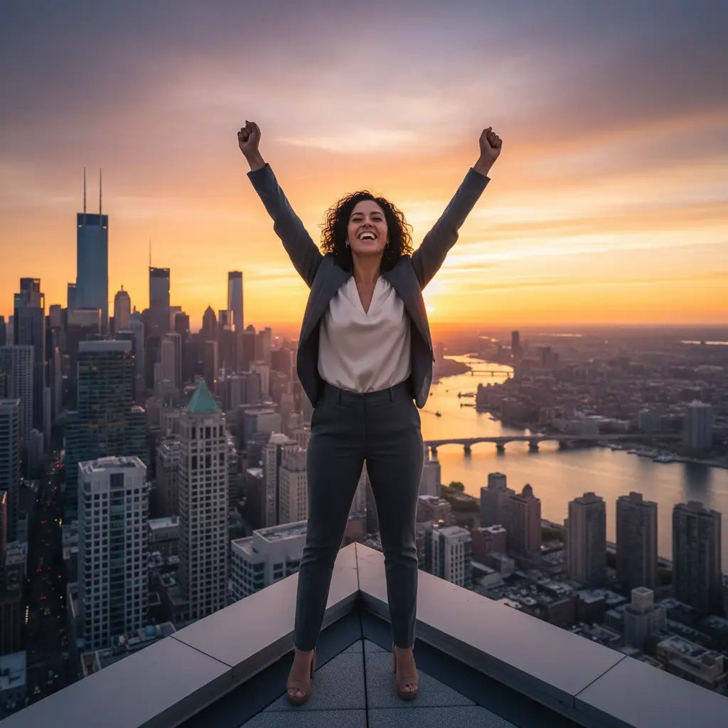 Elegant black leather high-heeled pumps with gold accents from Avodah Dynamics Christian coaching.